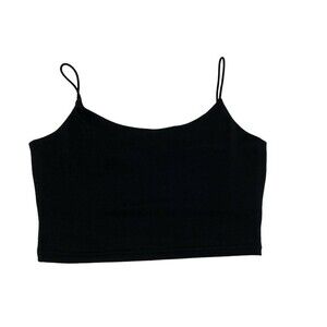 Blush Mark Womens Black Sleeveless Cropped Casual Camisole Tank Top Size XS
